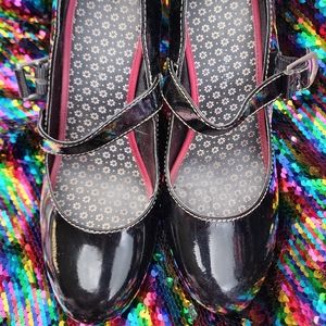 Patent Leather Mary Jane Wedge Heal Shoes